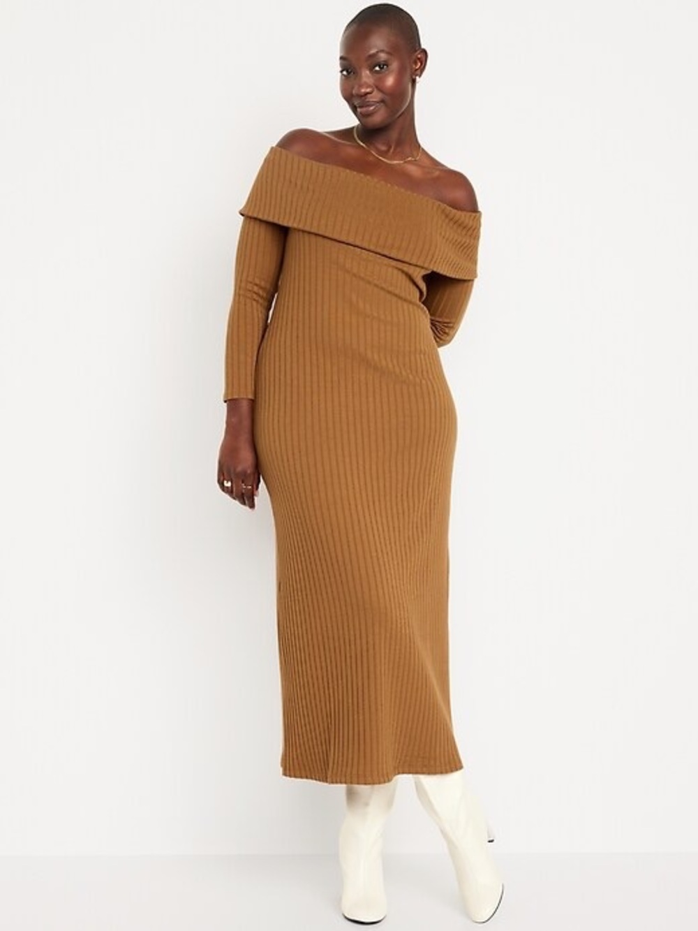 NWT Old Navy Off Shoulder Rib Knit Maxi Dress